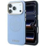 Guess Perforated 4G Gold Logo Magsafe case for Iphone 18 Pro / 17 Pro blue
