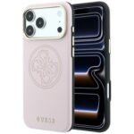 Guess Perforated 4G Gold Logo Magsafe case for Iphone 18 Pro Max / 17 Pro Max pink