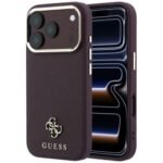 Guess Saffiano Small 4G & Classic Logo MagSafe case for Iphone 18 Pro / 17 Pro burgundy