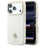 Guess Saffiano Small 4G & Classic Logo MagSafe case for Iphone 18 Pro Max / 17 Pro Max beige