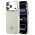 Guess Stripe Peony 4G Logo MagSafe case for Iphone 18 Pro Max / 17 Pro Max beige