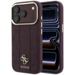 Guess Stripe Peony 4G Logo MagSafe case for Iphone 18 Pro Max / 17 Pro Max burgundy