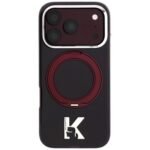 Karl Lagerfeld IML Ring Stand 360 Kameo Metal MagSafe case for iPhone 18 Pro / 17 Pro burgundy